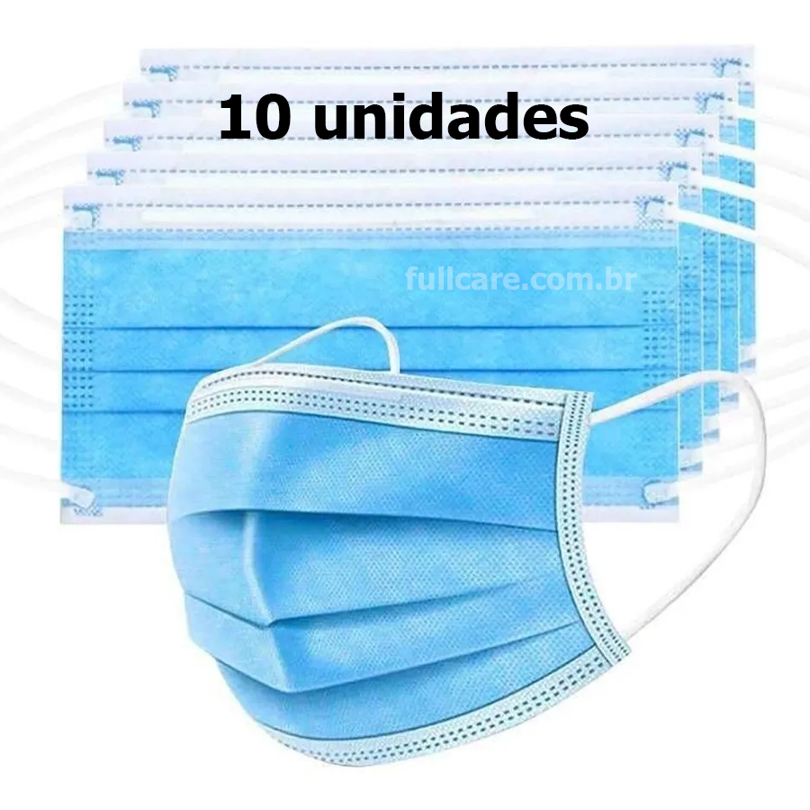 10 Mascaras Tripla 3ply Meltblown cloth Azul Claro Earloop 10 Mascaras Tripla 3ply Meltblown cloth Azul Claro Earloop