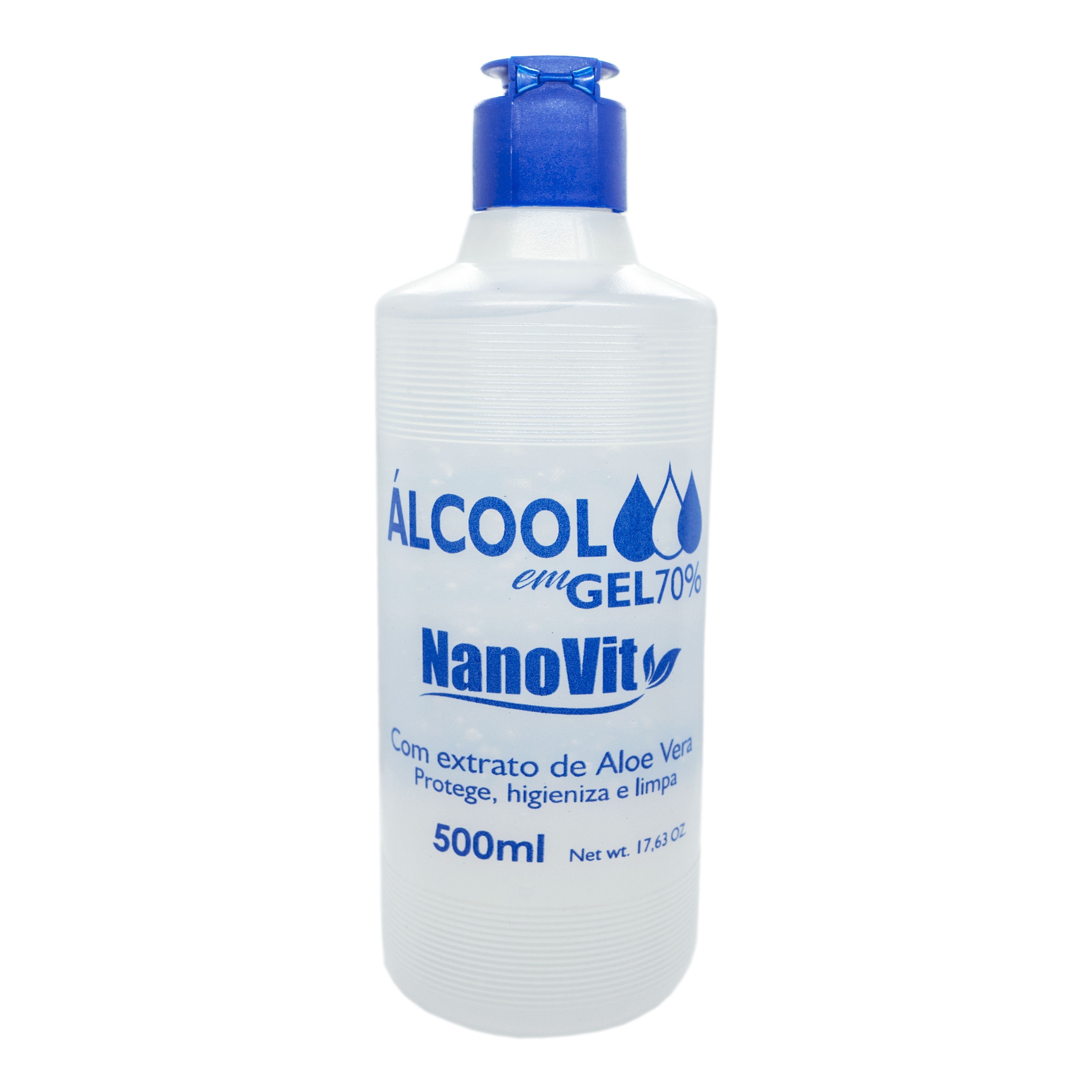 Álcool Gel 70% 500ml c/ Aloe Vera - Nanovit