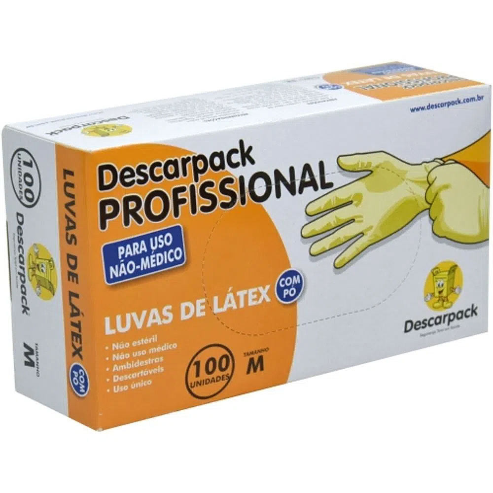Luvas de Procedimento Nao Cirurgico de Latex - tamanho M Luvas de Procedimento Nao Cirurgico de Latex - tamanho M