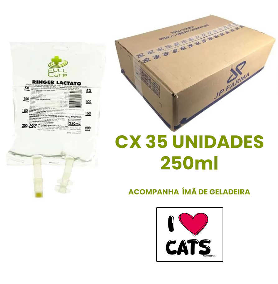 Caixa fechada Soro Ringer Com Lactato 250ml 35 unidades - JP Gatos