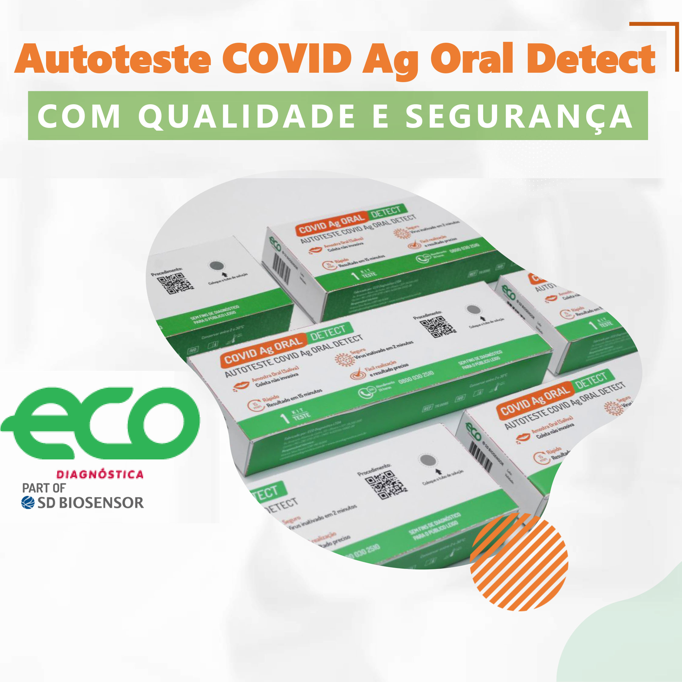 Auto teste de Covid 19 oral - saliva - kit com 3 unidades